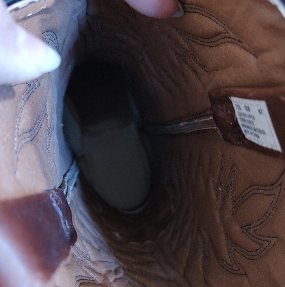 Men's Brown Leather Cowboy Boots - Picture 8 of 10